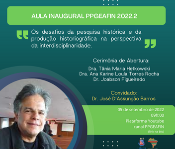 Palestra com o Pesquisador e Professor Dr. José D’Assunção Barros na semana de acolhimento